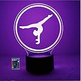 Creativo 3D Ginnastica Luce Della Notte LED Lampada 7/16 Cambiamento di Colore Lampada da Tavolo USB Power Telecomando Giocat