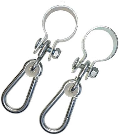 Danto GmbH 2er Set Manschettenhaken, Schaukelhaken, für 50 mm Ø Rundholz, Karabiner verzinkt, Materialstärke 3 mm