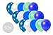 Produktbild 50x Luftballons Ballon Luft, Helium blau weiß weiss Dekoration Deko Hochzeit, Geburtstag, Party