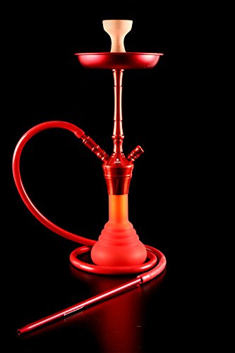 Kaya Shisha ELOX "Phönix 480" Wasserpfeife Hookah, rote Alu-Rauchsäule, roter Silikonschlauch, rotes Aluminium Mundstück