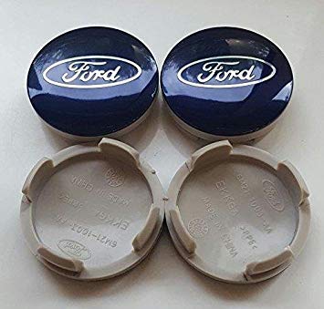 4 x 54MM ALLOY WHEEL CENTRE CAPS Center Hub Caps Blue 54MM FITS to FORD wheels (eMarkooz)