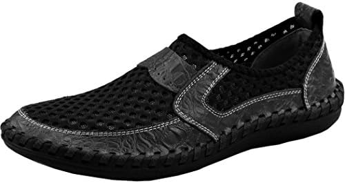 Besporter Mens Casual Driving Loafers Shoes(Black 46)