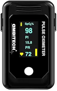 AmbiTech High Accuracy Fingertip Pulse Oximeter, SpO2, Perfusion Index with OLED Display (Made in India-Black) (1 YEAR WARRANTY)