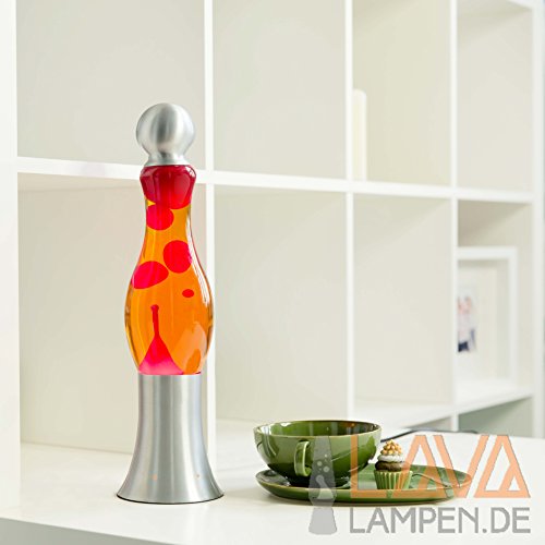 Exótica Lámpara de Lava "Michi" de Color Naranja y Rojo / Estilo Retro / Ilum...