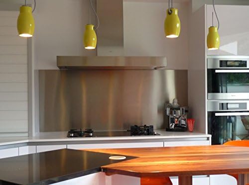 CREDENCE INOX - Stove Splashback - L: 120cm x H: 75cm (1mm Thick) - Brushed Stainless Steel