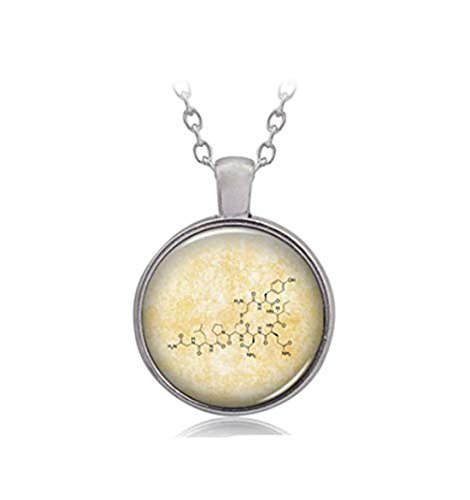 Oxytocin Pendants Molecule Biochemistry Jewelry Birth Hormone Chain Necklace Glass Dome Art Pendant