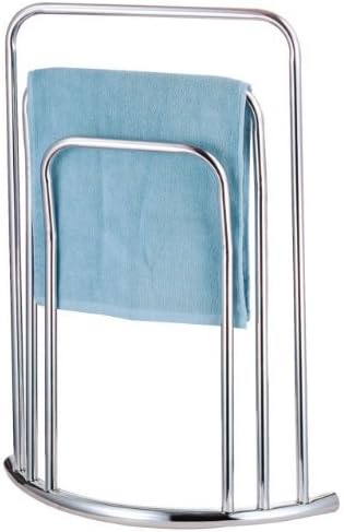 NEW CHROME FREE STANDING 3 BAR TOWEL RAIL BATHROOM RACK HOLDER FLOOR STAND