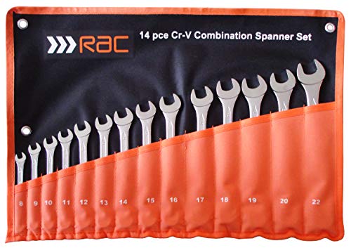 HilkaTools RAC-HP222 RAC 14 pce Spanner Set Metric, Silver