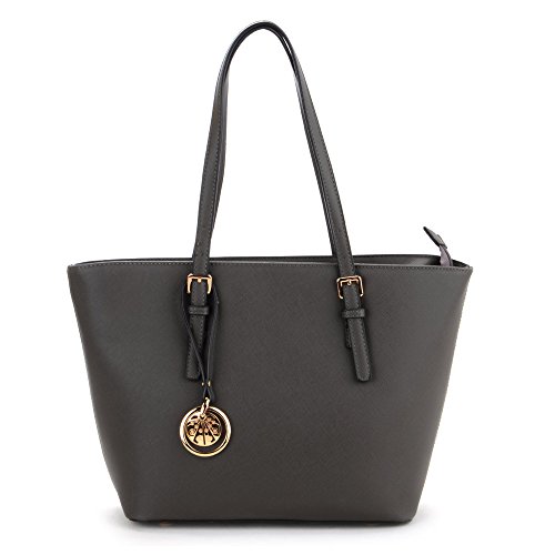 Ladies Leather Style Designer Tote Bag (GREY)