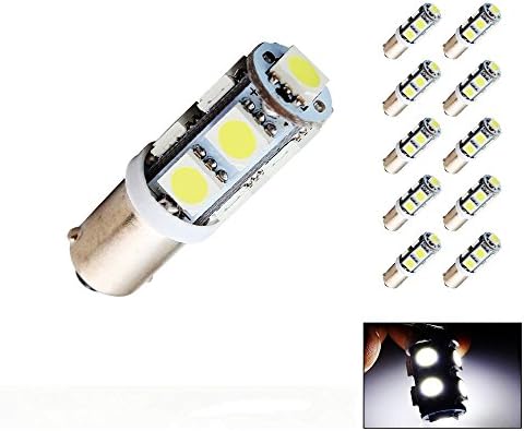 RigLight 10X T11 BA9S T4W H6W SMD 5050 9 LED Car Wedge Side Light Bulb,Parking bulb lights, tail lights, map lights, stage lights, trunk lights, license plate lamp