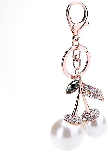 Wgwioo Crystal Keyring Pearl Rhinestone Phone Strap Bag Ornaments Novelty Keychain?Pack Of 2? Picture Color