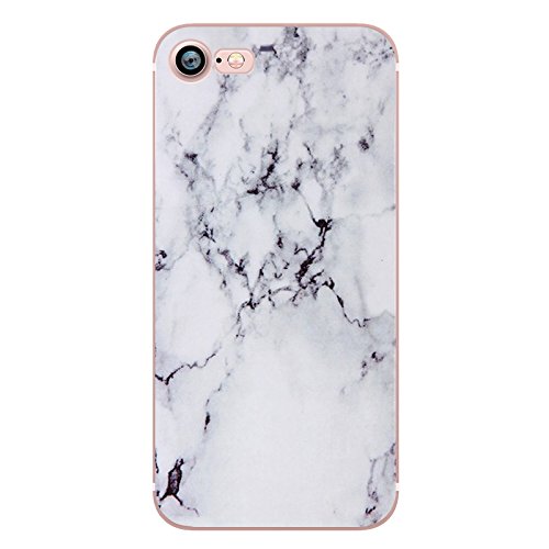 iPhone 7 Case, iPhone 8 Case, UCMDA Slim Clear Marble Pattern Soft Silicone Gel Protective Case [Anti-Scratch], TPU Rubber Bumper Phone Case Cover for Apple iPhone 7 iPhone 8 4.7 Inch