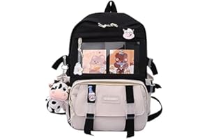 DKIIL NOIYB Kawaii Backpack with Kawaii Pin and Accessories Cute Kawaii Backpack Large Capacity Japanese School Bag JK Anime Shoulder Bag for Cosplay Crossbody Bag 44 * 31 * 14cm