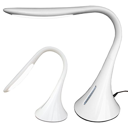 Preisvergleich Produktbild Dimmbare 10W LED Schreibtischleuchte, Desk Lamp, Schreibtischlampe Tischlampe Lampe, Leselampe - verschiedene Helligkeitsstufen - in weiß mit USB Port zum Aufladen Smartphone, iPad uvm
