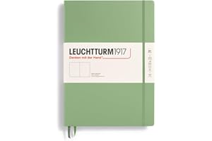 LEUCHTTURM1917 Master Classic 370259 - Cuaderno (A4+, tapa dura, 235 páginas numeradas, en blanco), color salvia