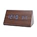Produktbild Wecker Holz-Serie Moderne Mini Dreieck Aus Holz Kalender Thermometer Superweiche Night Light Led Digital Wecker , Brown