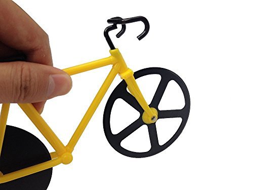 Topbest Fahrrad Pizzaschneider 100 % Essen Grade Edelstahl Doppel Pizza Schneider - 3