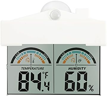 Large Digital Wall Mount Thermometer Hygrometer Indoor Window Temperature and Humidity Gauge Meter Monitor for Baby Room Bedroom Office Kitchen Greenhouse Warehouse, with 3 Butterfly