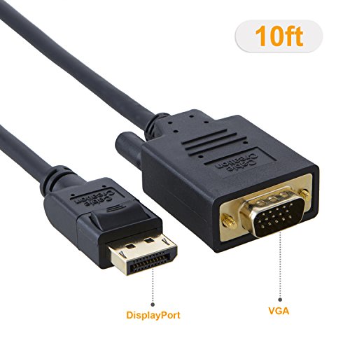 CableCreation Adapterkabel, 3 m, DisplayPort auf VGA, vergoldet Standard DP auf VGA Stecker, schwarz - 2