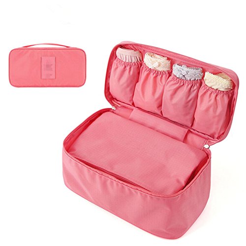 Preisvergleich Produktbild Wasserdichte Bh Unterwäsche Aufbewahrungstasche Dessous Pouch Toiletry Organizer Rosa für Frauen Damen Reise Geschäftsreise von TheBigThumb