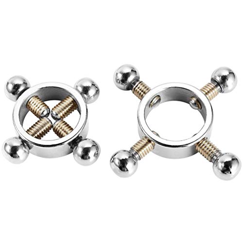 Preisvergleich Produktbild Glatt Nippelklemme Rostfreier Stahl Brustklemmen Leistungsstark SM Spielzeug mit Schmuckperlen und Schrauben, Silber, 2 Stück