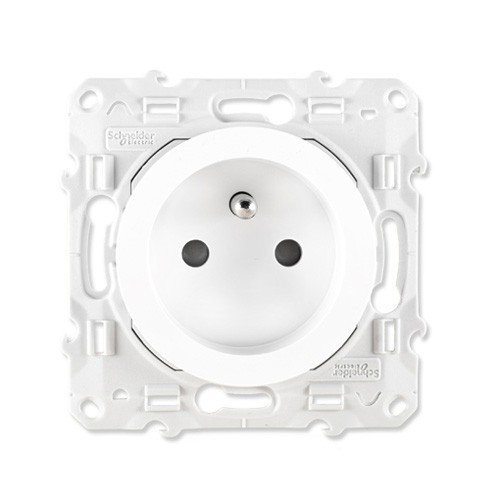 Schneider Electric SC5S52A059 Prise de courant avec terre 2 P+T avec éclipses Odace 230 V Blanc
