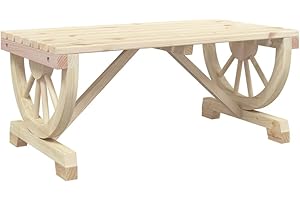 vidaXL Table Basse de Jardin, Table d'Appoint Rectangulaire, Meuble de Patio Balcon Terrasse Arrière-Cour Extérieur, Bois de Sapin Massif
