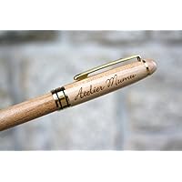 Stylo personnalisé en bois, cadeau unique, original, idéal anniversaire, retraite, personnalisation avec gravure du prénom, gravé sur mesure.