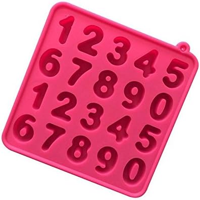 High temperature resistant, easy demoulding, random color, food grade silicone, creative Arabic numerals pattern chocolate mold, DIY baking tool, biscuit cake mold, fondant mold, jelly pudding mold