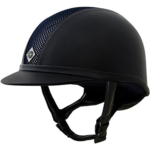 Charles-Owen-AYR8-Leather-Look-Riding-Hat-NavySilver-714