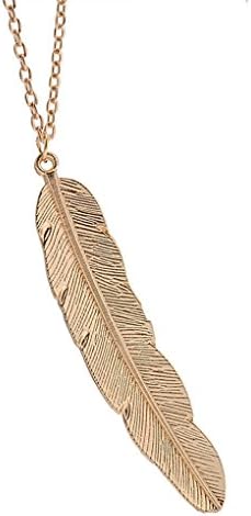 Xiang Simple Style Metal Leaf Feather Design Pendant Sweaters Long Necklace