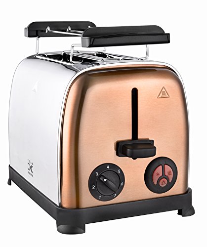 TKG KALORIK Design-Edelstahltoaster Aufwärm- und Auftaufunktion, 950 W, chrom / kupfer - 2