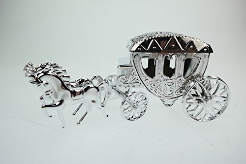 Hochzeit Mini Kutsche zum Öffnen und Befüllen Geldgeschenk Figur Feier - 4