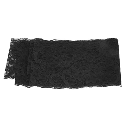 5Yards Elastische Blume Spitze DIY Chinlon Formteile Tuch Nähen Handwerk (Schwarz) - 9