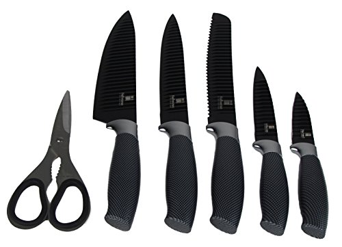 7-teiliges Messer-Set / Hoffmanns Messerblock Set mit 6 Messern und Schere - 2