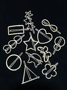 Favela hair clips for women stylish latest -12 piece Multi Design Minimalist korean style Barrettes Hair Clips Pins For Women & Girls daily use | set of 12