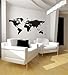 Produktbild Wandtattoo Weltkarte Farbe: schwarz Größe: 125cm x 58cm Wandaufkleber Wandmotiv Wandfolie Wanddekoration selbstklebend Wandbild WT0088