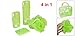 4 in 1 Green Plastic Shower Gel Bottle Bath Shower Pouf Comb w Plastic Bag