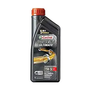 Castrol Power1 Ultimate 4T 15W50 Full Synthetic Engine Oil for Bikes (1L)