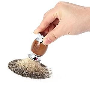Anself Hair Shaving Brush Pure Badger Resin Handle Barber Salon Men Facial Beard Cleaning Appliance Shave Tool Shaving… - Image 5