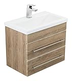 ikea waschtisch unterschrank 80 cm Eigene Produktion in Bremen emotion Badmöbel Mars 600 Slimline Eiche hell seidenglanz