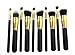 Fashion Base Professional 10PCS Black and Gold Makeup Brushes Set Eyeshadow Brush