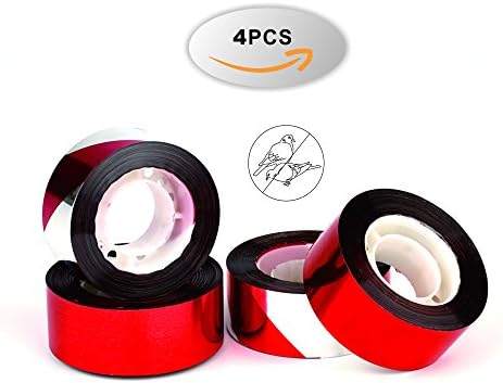 Bird Repellent, 4PCS (800ft 0.9in) Double Sided Reflective Tape to Keep Away from Property Effective,Best Bird Repeller for Woodpeckers,Pigeons,Grackles and More