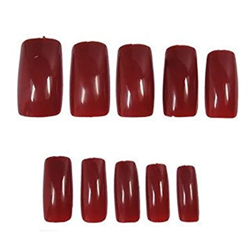 500pcs False Nail Art Tips Nail Beauty DIY Tips Deep Red