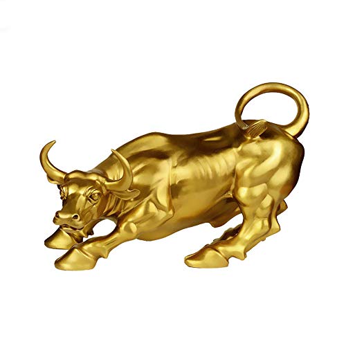 FENGSHUI Richesse Laiton Statue de Taureau Bull Figurines Décoration Collectible Fait à la Main Bs093