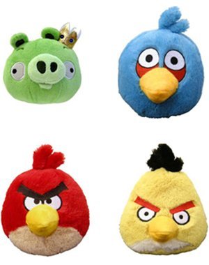 Angry Birds Limited Edition 3.5 inch King Pig - Blue Bird - Red Bird - Yellow Bird 4 pack Box Set
