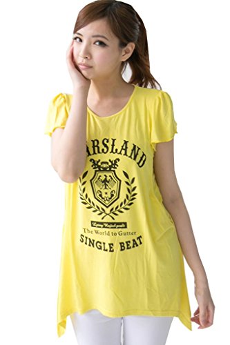 Bearsland Women's Breastfeeding and Nursing Ice Silk Summer Top Yellow UK Size 14-16
