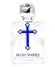 Produktbild Lourdes-Geschenke – Glas blau Kreuz Holy Wasser Flasche (Silber Top) – mit Lourdes Wasser + Gebet Karte