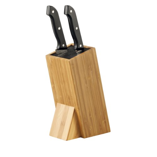 Zeller 25328 Messerblock mit Borsteneinsatz 9.5 x 15 x 23.5 cm, Bamboo
