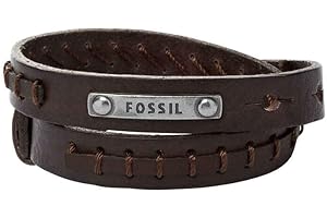 Fossil Vintage Casual Herren Leder oder Edelstahl mit Karabiner, Schließe oder Faltschließe Armband